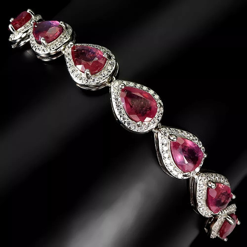 Bracelet pear cut 9x6 red - 9x6,