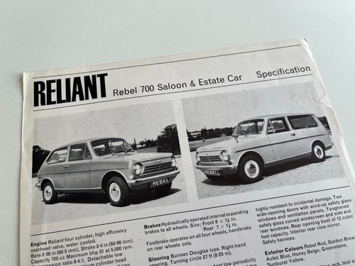 Reliant rebel 700 saloon - rebel,