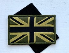  BRITISH ARMY UNION JACK BADGE GREEN SUBDUED - HOOK & LOOP -TRF , MTP 