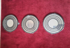 *NO BOX* Set of Three Hanging Decorative Mirrors Boho ShabbyChic Wall Art Home
