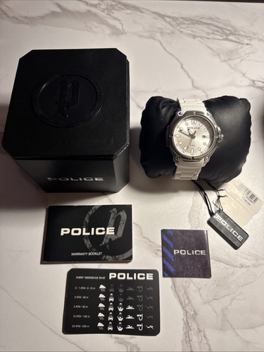 Police white watch - police,