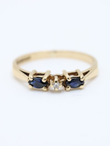 Sapphire diamond gold - sapphire, ring