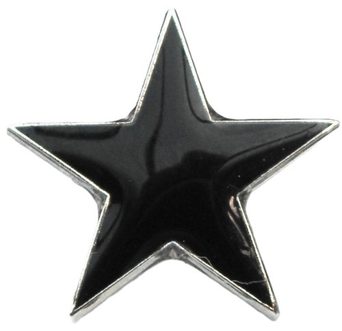 Black star pin badge - star,