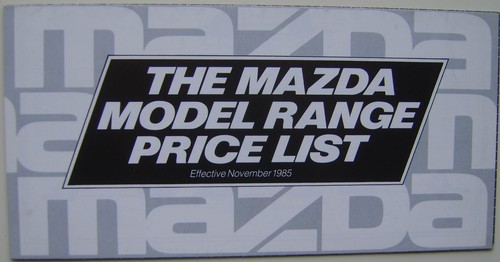 Mazda price list 1985 - list, 323