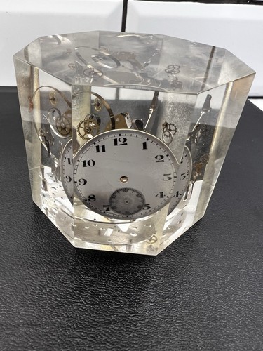 Vintage paperweight with watch - paperweight,