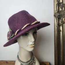Purple Felted Wool trilby hat