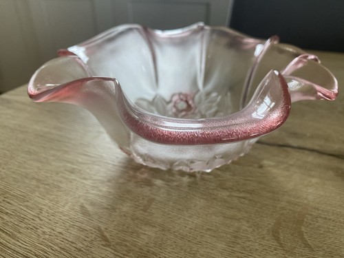 Pink rosella glass bowl - rosella,