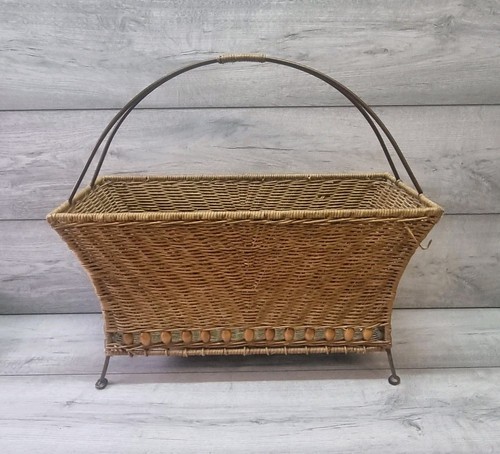 Vintage wicker rattan magazine - rattan,