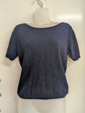 BRORA Pure Cashmere Dark Blue Jumper Size 12 - A37