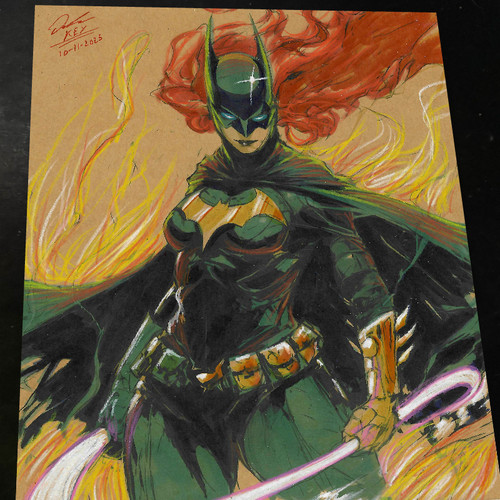 Batgirl art print signed - batgirl,