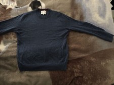 Stefano Conti Blue Fine Italian Yarn Merino Wool Blend Jumper Size M  New