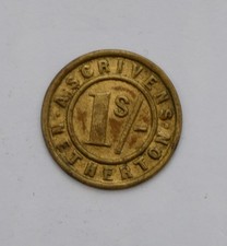 "SCRIVENS, NETHERTON" 1 SHILLING BRACTEATE BRASS TOKEN