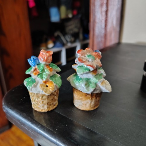 Vtg floral potted flowers salt - vtg,