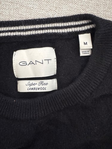 Gant black mens wool jumper - wool,