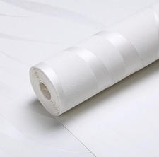 Off White Wallpaper 3D Wave Stripes Embossed Thick Living Room Wall Paper/Roll