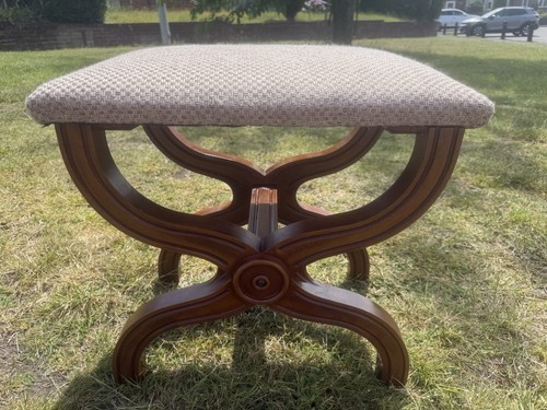 Vintage footstool upholstered - vintage,