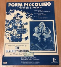 Vintage Sheet Music - Poppa Piccolino by The Beverley Sisters