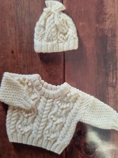 Aran Knitting Pattern Baby/Toddler Sweater & Hat 18- 22" (806A)