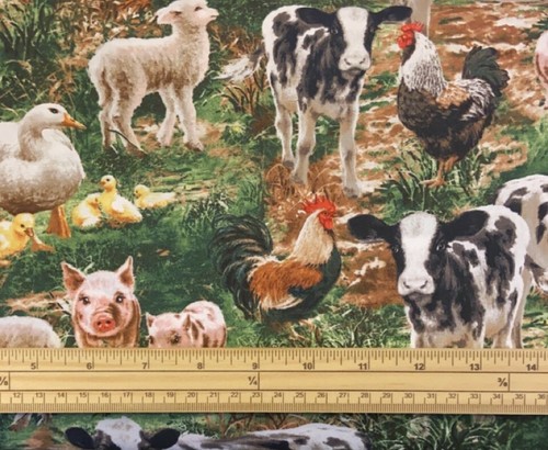 Fat quarter animal farm - quarter,