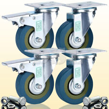 4 DSL Heavy Duty 360KG 75mm Rubber Swivel Castor Wheels Furniture Trolley Caster