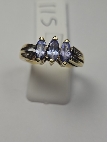 14ct tanzanite diamond ring - &,