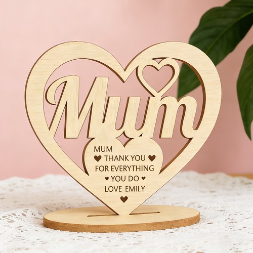 Wooden heart sign mother - heart, day