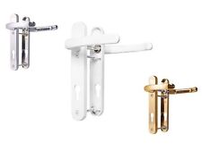 UPVC Door Handles Set - 92PZ - Backplate 215mm x 34mm White/Brass/Chrome
