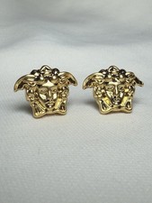 Versace Medusa Stud Gold Colour Earrings Costume Jewellery No Box