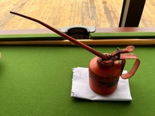 Vintage metal red oil lubricating can