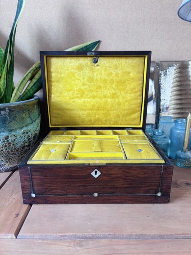 Antique wooden sewing box - sewing,