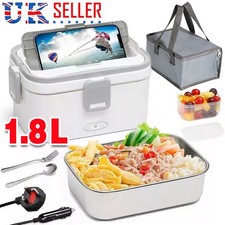 12V/24V Electric Heating Lunch Box Portable Bento Travel Food Heater Car Plug~UK