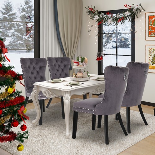 Set velvet dining chair - of,