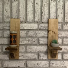 2x Handmade Wooden Wall Sconce