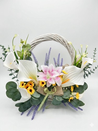 Handmade floral basket - handmade,