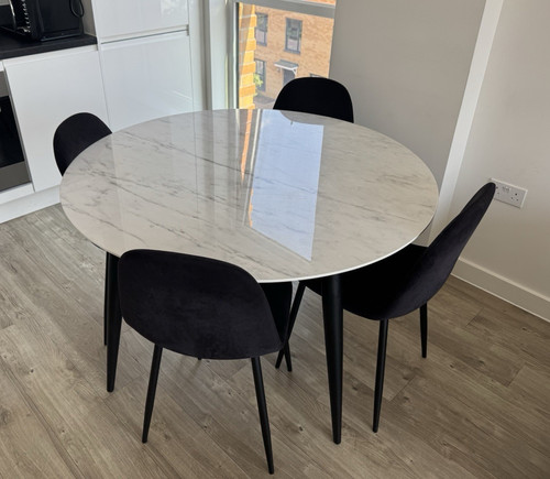 White design table with