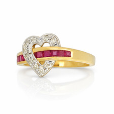 Ring heart 585 gold ruby