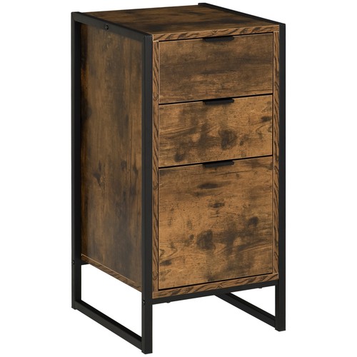 Homcom industrial drawer - industrial, 3-drawer