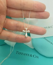 Tiffany & Co. Elsa Peretti Cross Pendant 16" Sterling Silver Necklace, RRP £440