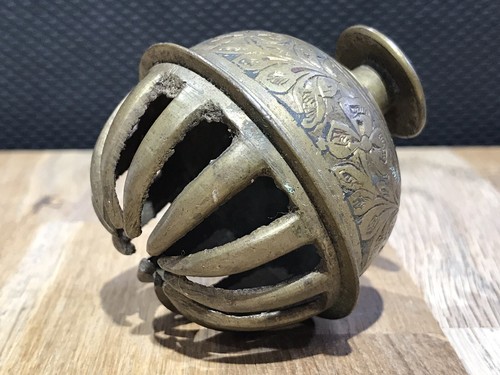 Antique indian brass etched - indian,