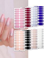 Nail Art Stickers Self-Adhesive DIY Wraps Full Cover Gel Polish Glitter NO LAMP