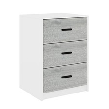 Modern White 3 Drawer Bedside