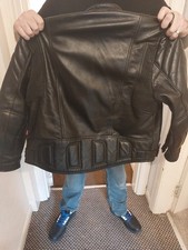 Skintan Leather Motorcycle Jacket Mens 46 Inch Chest Padded Elbows And Back