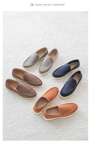 Mens suede leather loafers - leather,
