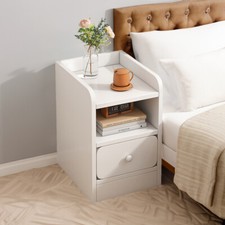 Small 1 Drawer Wooden Bedroom Bedside Cabinet Shelf Nightstand Side Table Unit