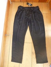 LA FEMME SMART SATIN SHINE BLACK BELTED TAPERED LEG TROUSERS XL BNWT