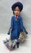 Vtg Mary Poppins Doll 12" Blue
