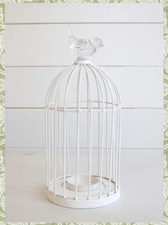 White Metal Birdcage Lantern