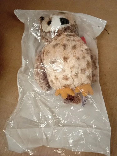 Owl plush soft toy - teddy, brown