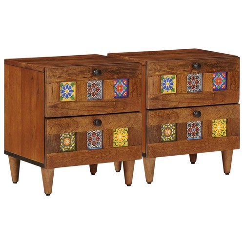Bedside cabinet solid mango - bedside,
