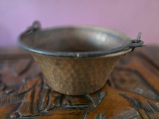 LLECELLIEU VILLEDIEU Small Antique Copper Hammered Pot Cauldron Planter